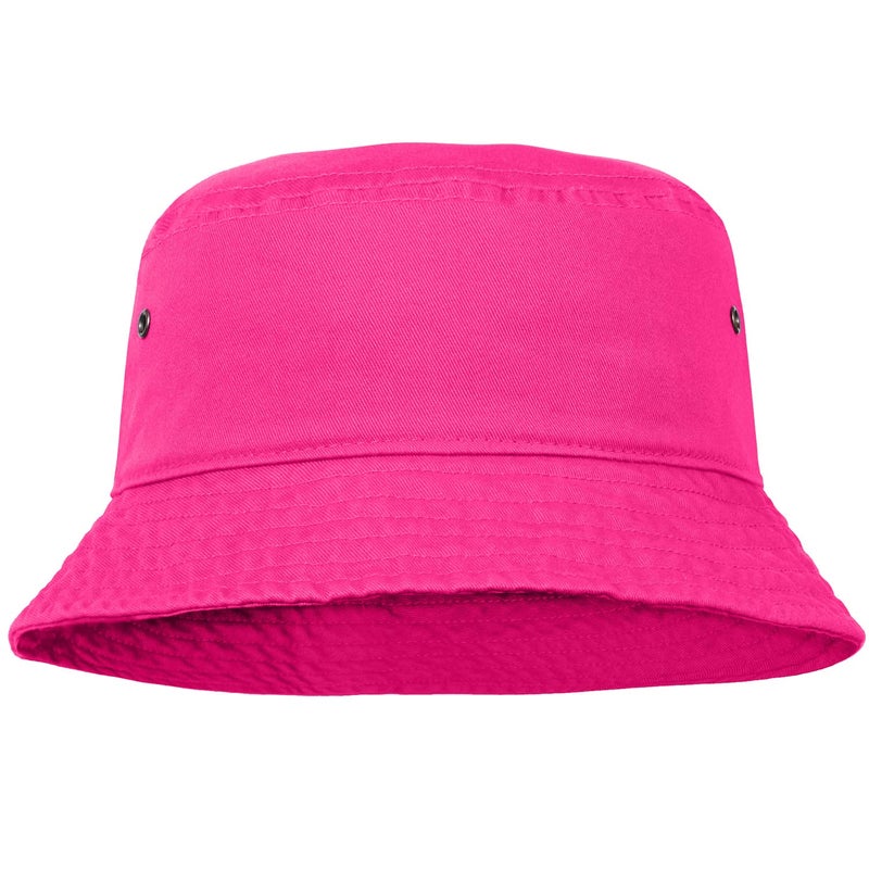 Falari Men Women Unisex Cotton Bucket Hat 100% Cotton Packable for Travel Fishing Hunting Summer Camp (L/XL, Hot Pink) - Image 1